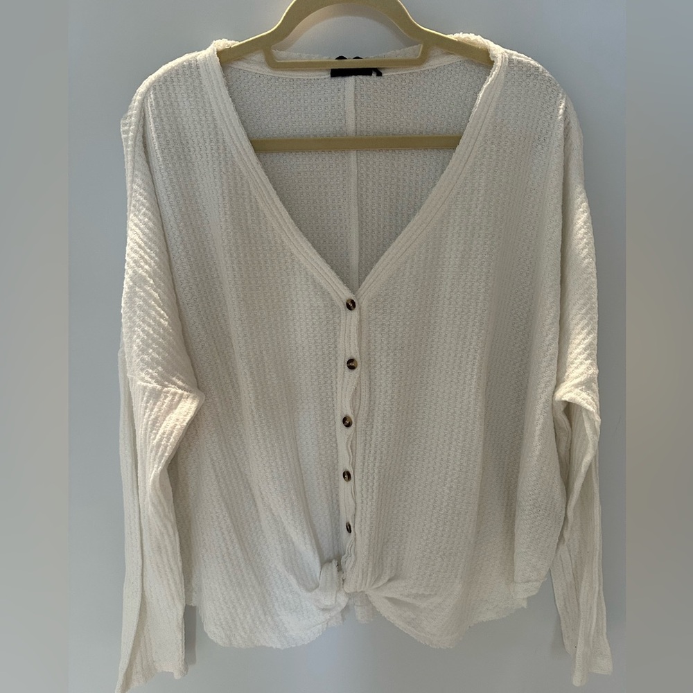 Women's White Button-Down Top